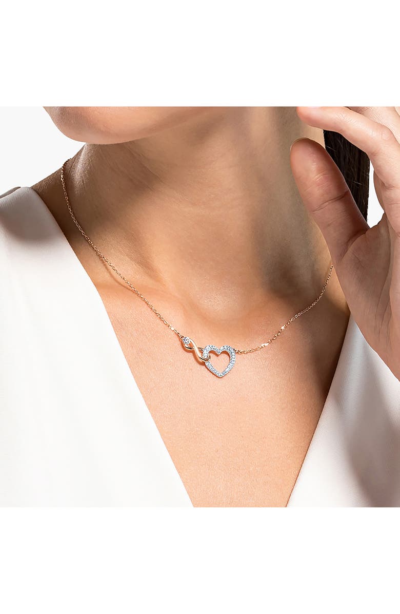 Swarovski Hyperbola Swarovski Crystal Heart Necklace, Alternate, color, Crystal