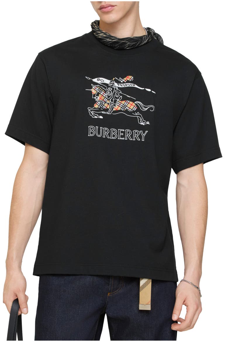 Knight Sketch Cotton T-shirt, Main, color, Black