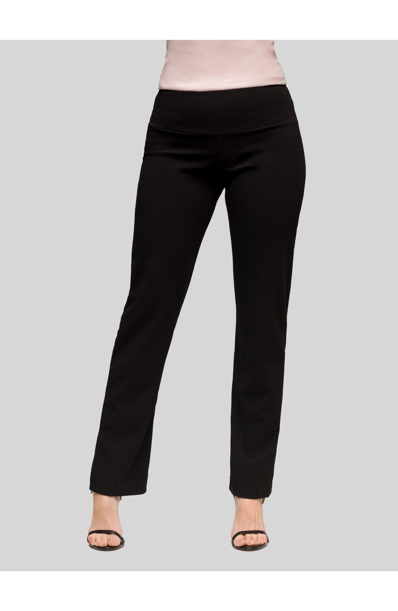 24seven Comfort Apparel Petite Comfortable Stretch High Waist Dress Pants, Main, color, Black