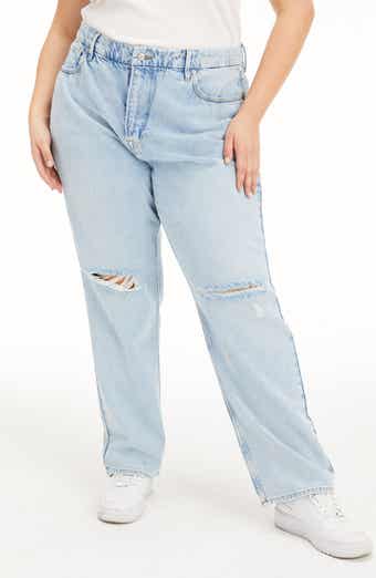 Good American Good '90s Ripped Straight Leg Jeans