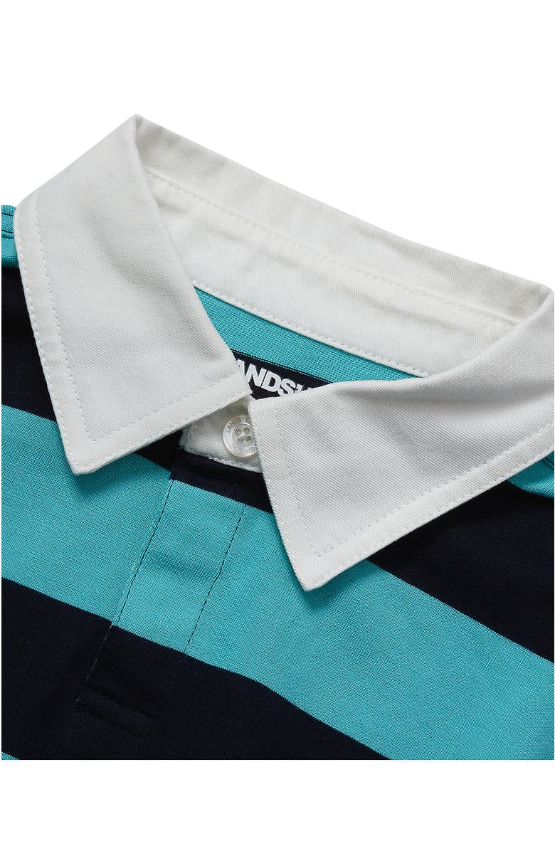 Lands' End Boys Long Sleeve Collared Rugby Shirt, Alternate, color, Classic Navy/Baltic Stripe
