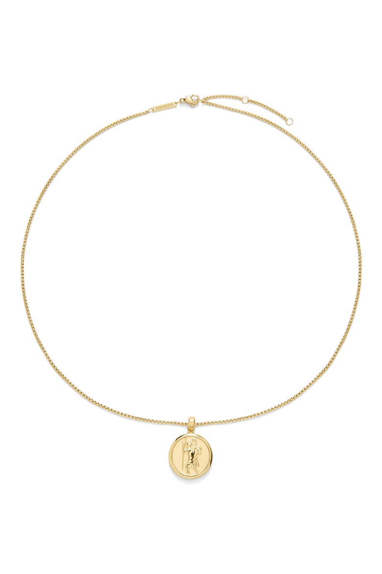 St. Christopher Talisman Pendant Necklace, Main, color, GOLD