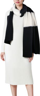 Portolano Cashmere color block wrap with lurex