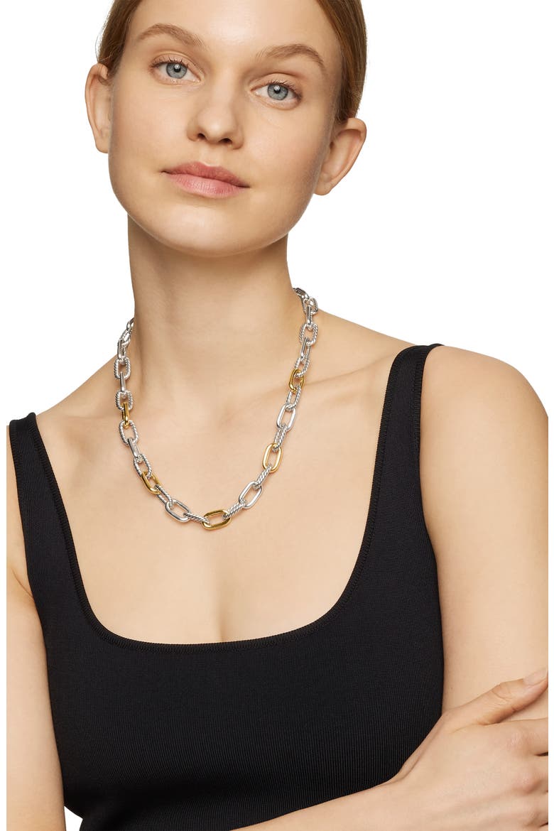DY Madison® Chain Necklace in Sterling Silver with 18K Yellow Gold, 11mm, Alternate, color, STERLING SILVER WITH 18K GOLD