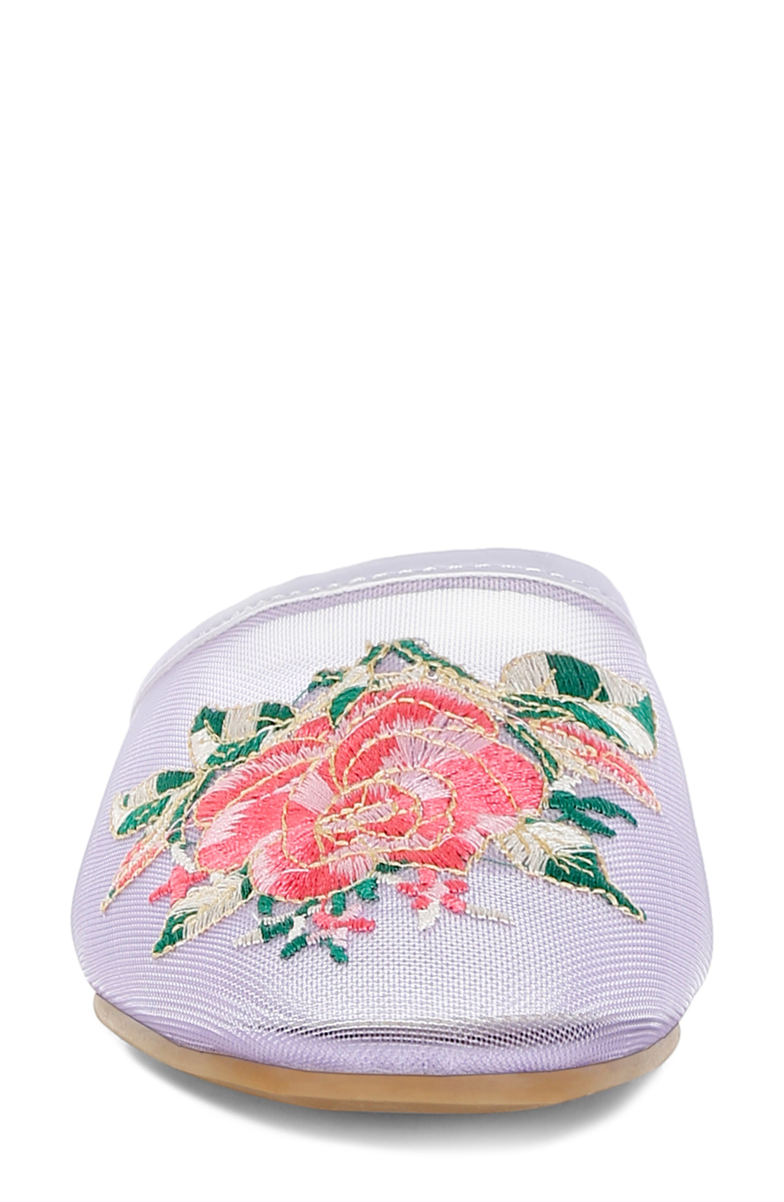 LONDON RAG Shara Embroidered Mesh Mule, Alternate, color, Lilac