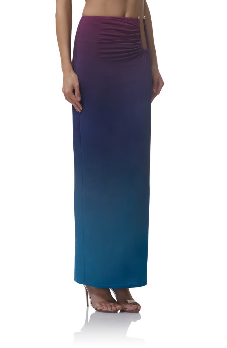 AFRM Aven Ombré Maxi Skirt, Alternate, color, Midnight Ombre