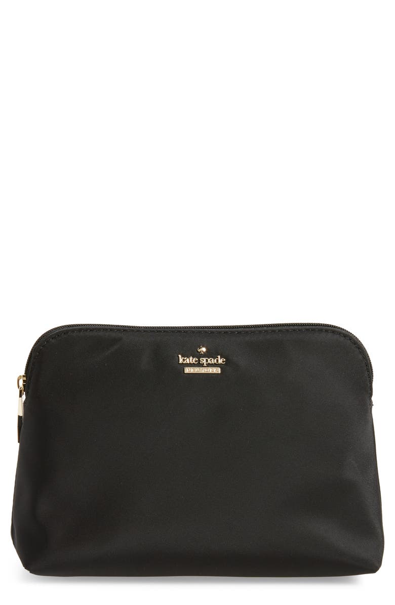 Kate Spade New York small classic briley nylon cosmetics case, Main, color, 