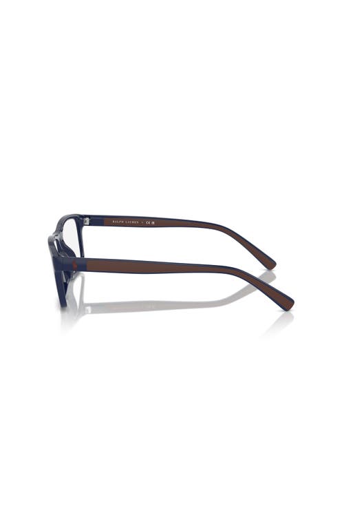 Polo Ralph Lauren 56mm Rectangle Optical Glasses In Blue