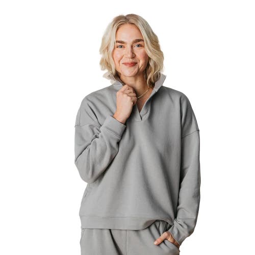 Ocio Organic Cotton Teddy Polo Crew In Gray