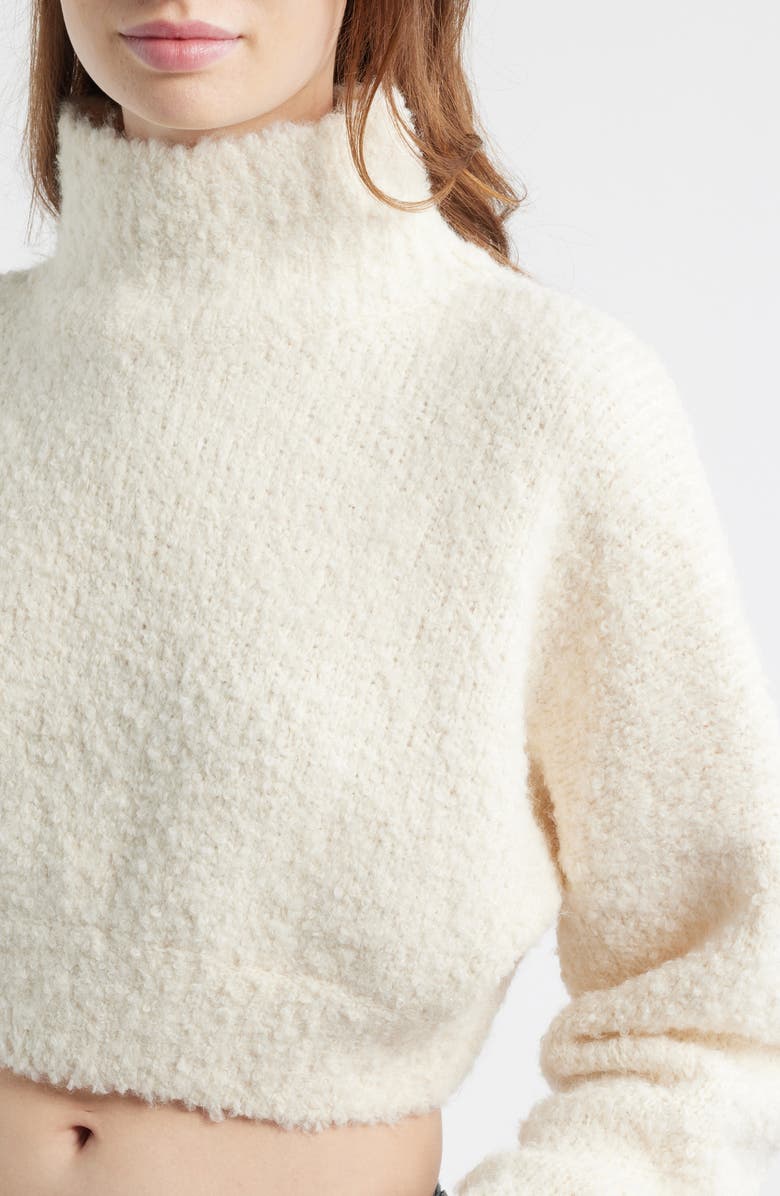 HOUSE OF CB Cheyenne Cropped Chunky Sweater, Alternate, color, Cream