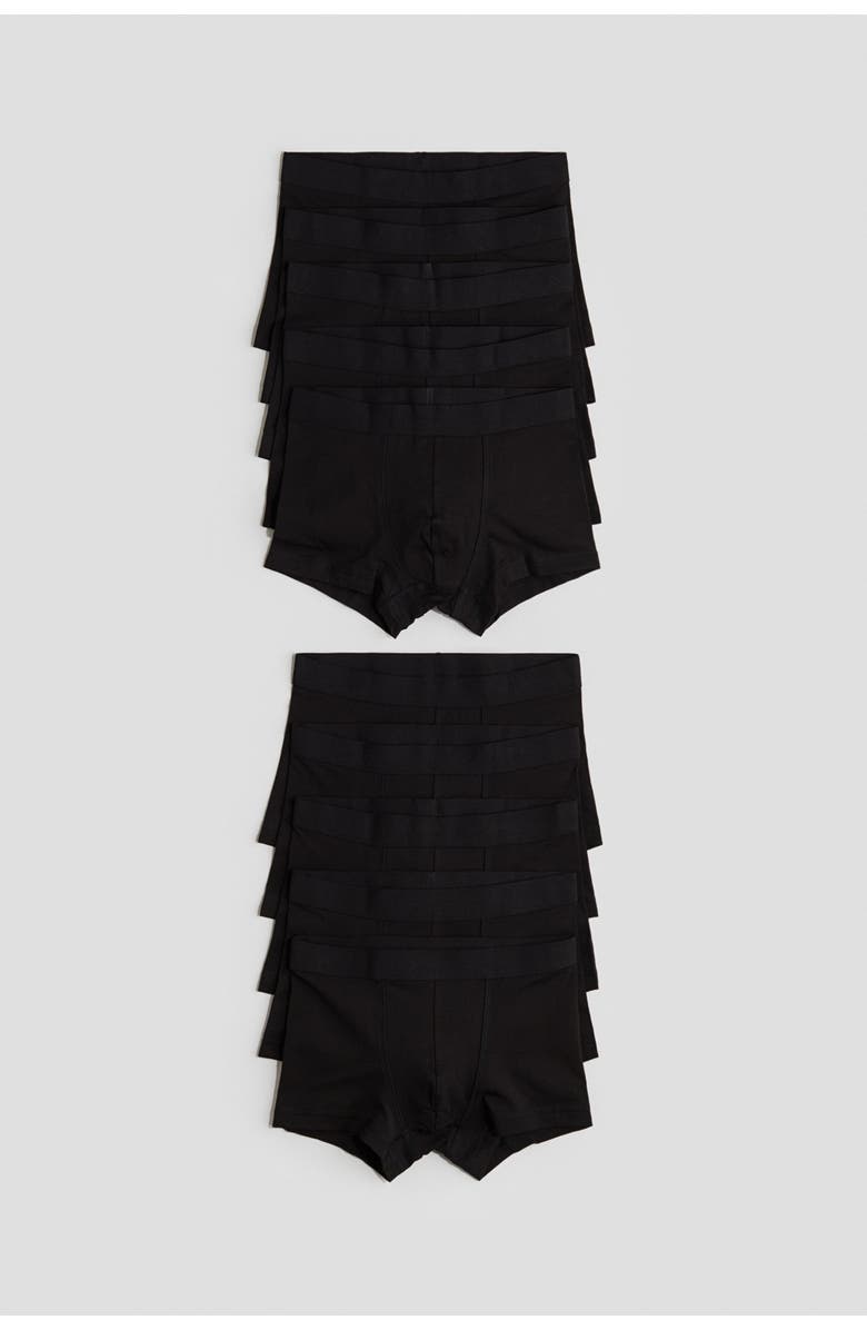 H&M 10-pack Cotton Trunks, Alternate, color, Black