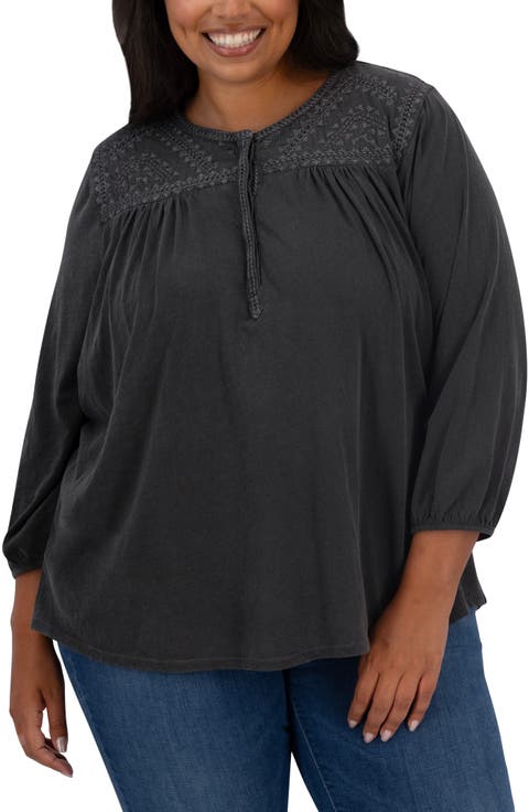 Embroidered Top (Plus Size)