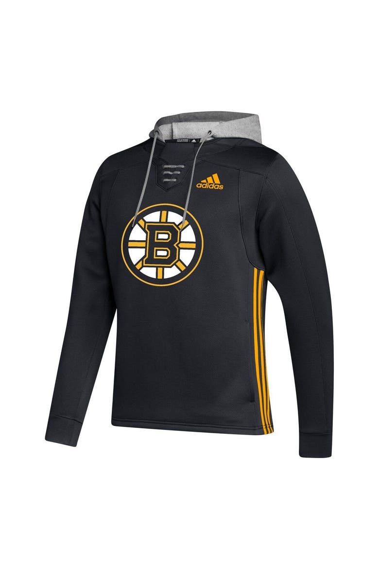 Men's adidas Black Boston Bruins Skate Lace Primeblue Team Pullover Hoodie, Alternate, color, Black
