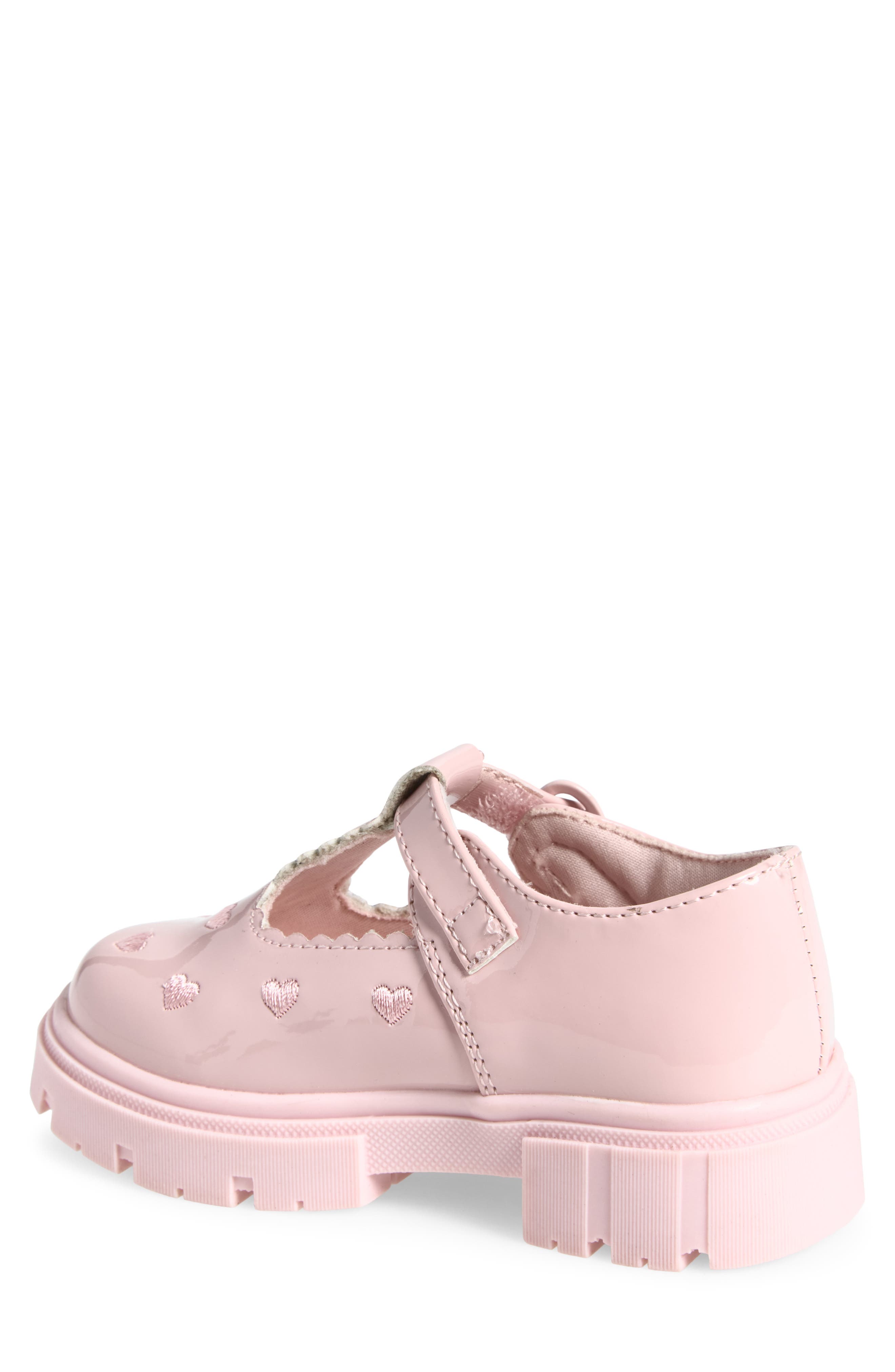 Kids' Estella Heart T-Strap Flat, Alternate, color, PINK BLUSH