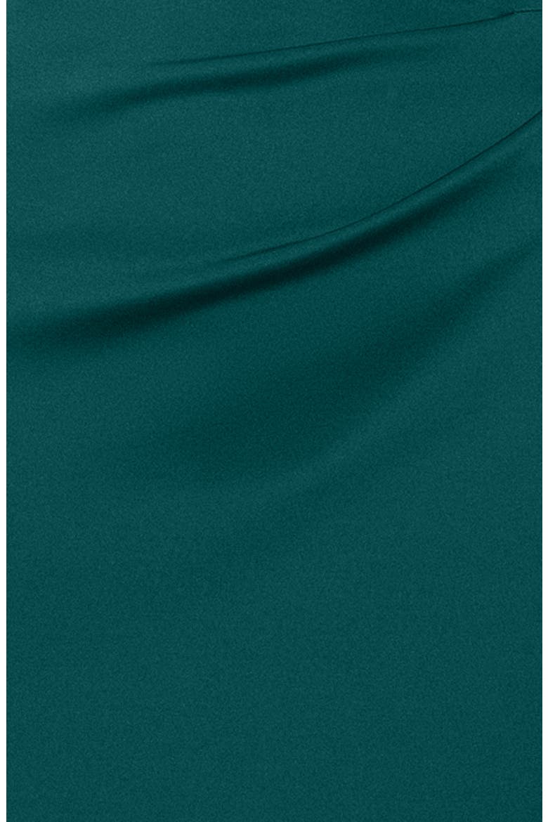 Asymmetric Neck Scuba Knit Trumpet Gown, Alternate, color, HUNTER