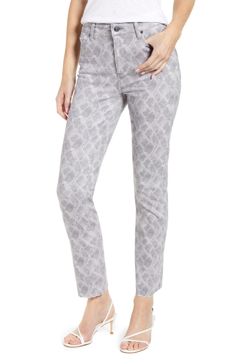PAIGE Hoxton Snake Print High Waist Ankle Slim Jeans, Main, color,