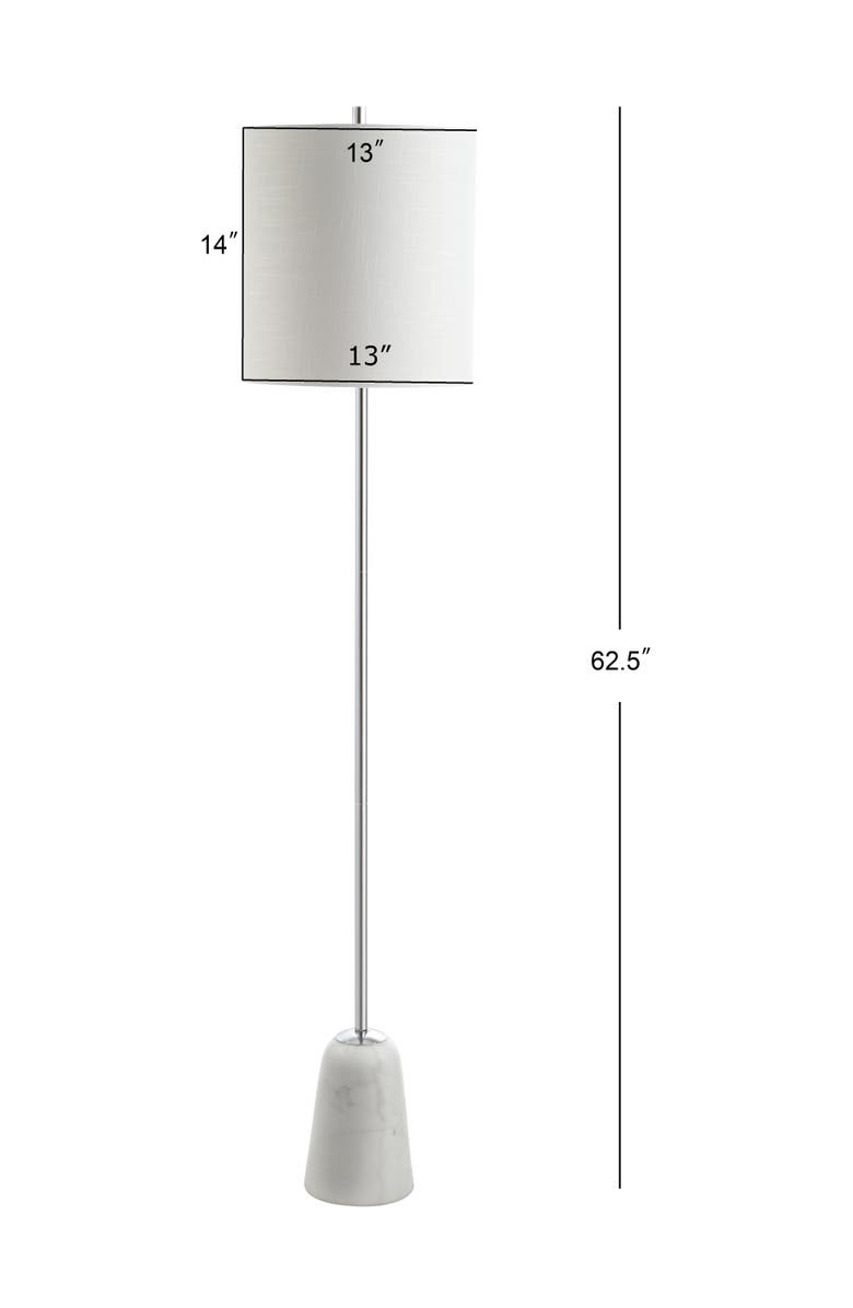 JONATHAN Y Lincoln 62.5" Marble/Metal LED Floor Lamp, White/Chrome, Alternate, color, Chrome