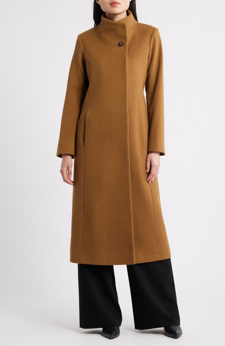 Fleurette Tatiana Belted Wool Coat, Alternate, color, Vicuna