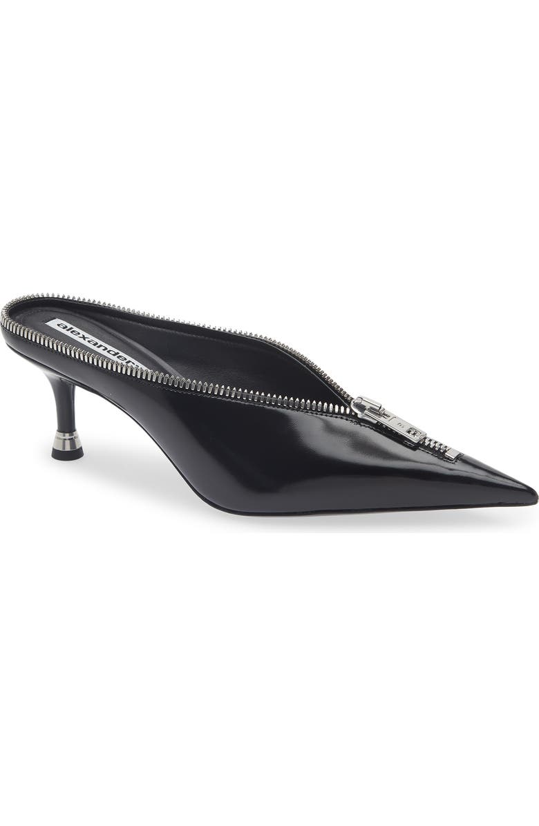 Alexander Wang Akila Zip Pointed Toe Mule Pump, Main, color, Black