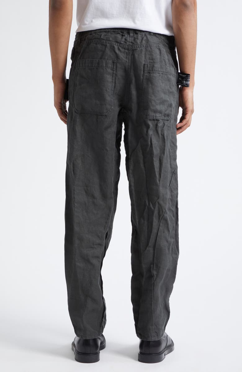 Undercover Asymmetric Seam Crinkled Linen Pants, Alternate, color, Khaki Gray