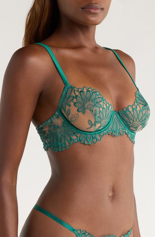 Bluebella Amaris Underwire Satin & Tulle Bra In Green