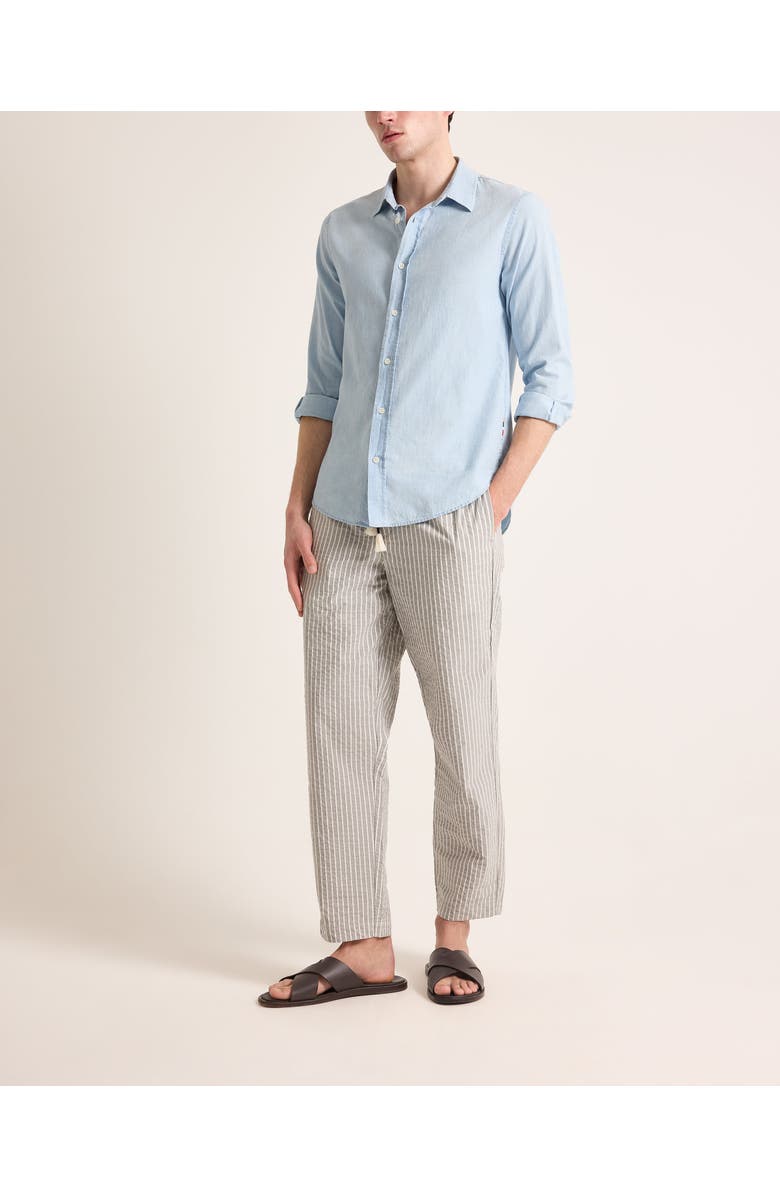 Orlebar Brown Giles Chambray Tailored Fit Chambray Shirt, Alternate, color, Wave Blue