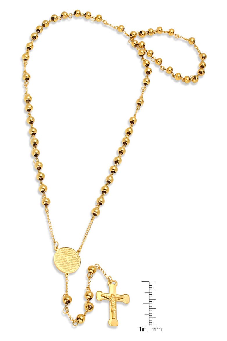 Our Father Prayer Rosary Necklace, Alternate, color, GOLD