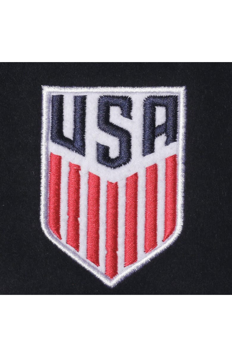 5TH AND OCEAN BY NEW ERA Men's 5th & Ocean by New Era Navy USMNT Soccer Club Level Raglan Full-Snap Tri-Blend Bomber Jacket, Alternate, color,