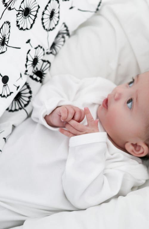Etta Loves Xl Dandelion Sensory Organic Cotton Muslin Blanket In Black And White