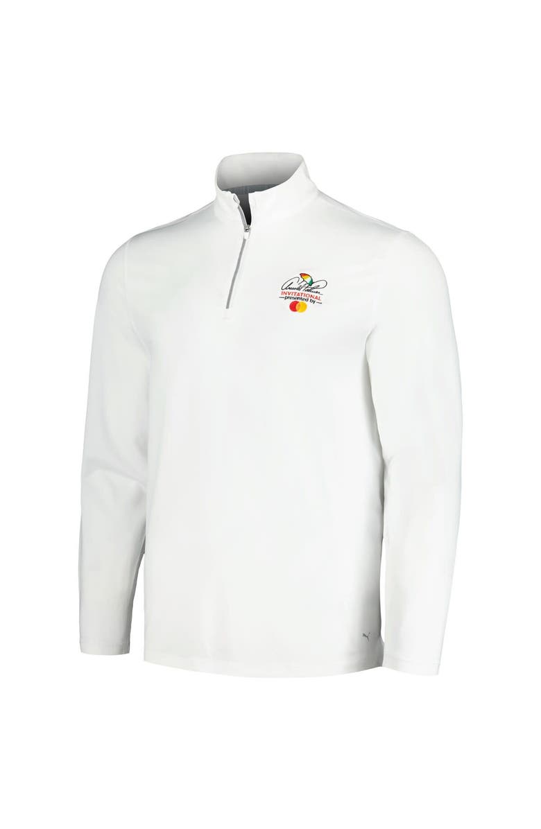 PUMA Men's Puma White Arnold Palmer Invitational Lightweight Quarter-Zip YOU-V Jacket, Alternate, color, White