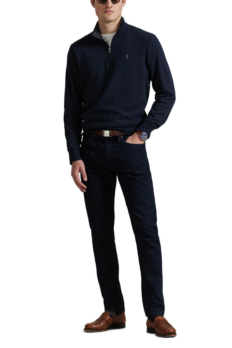 Luxury Jersey Quarter-Zip Pullover, Alternate, color, AVIATOR NAVY