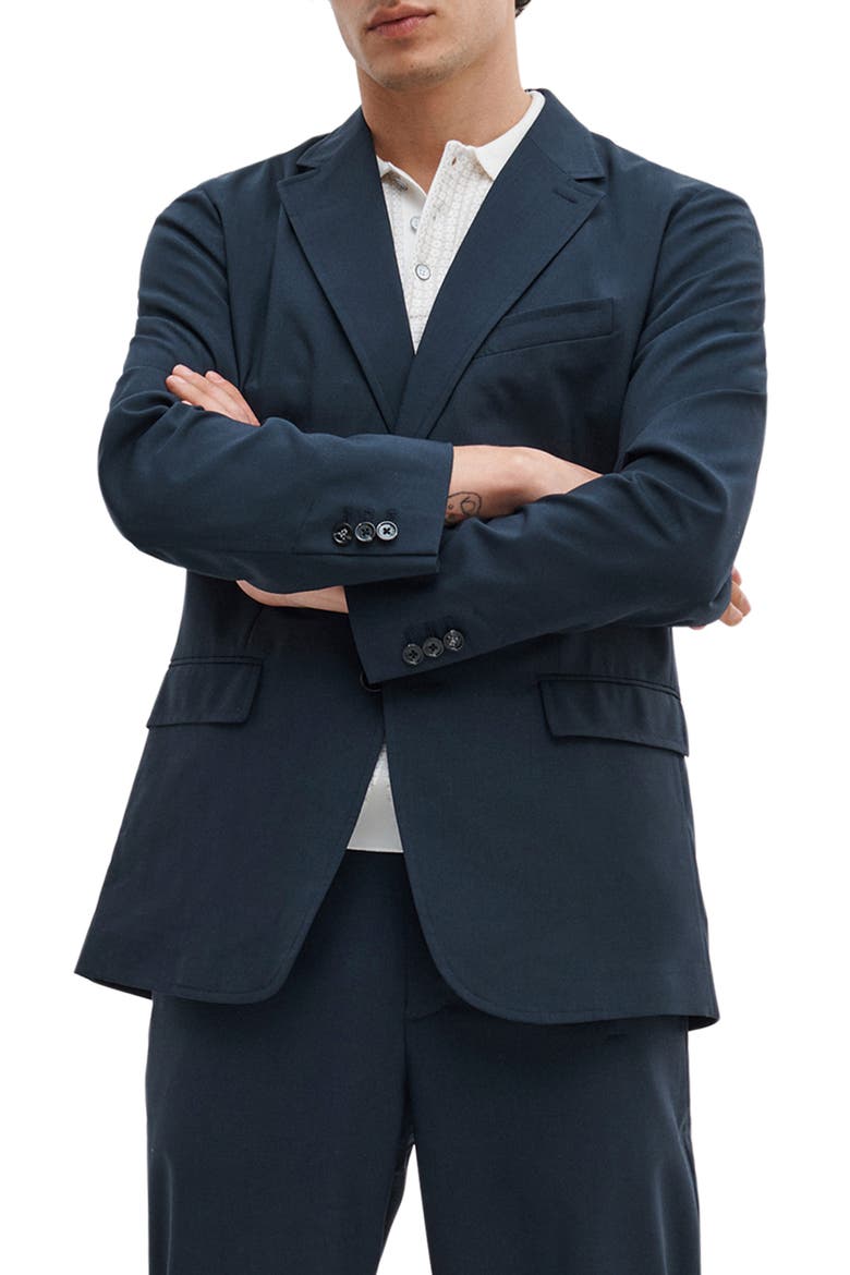 Skeleton Wool Blazer, Main, color, NAVY