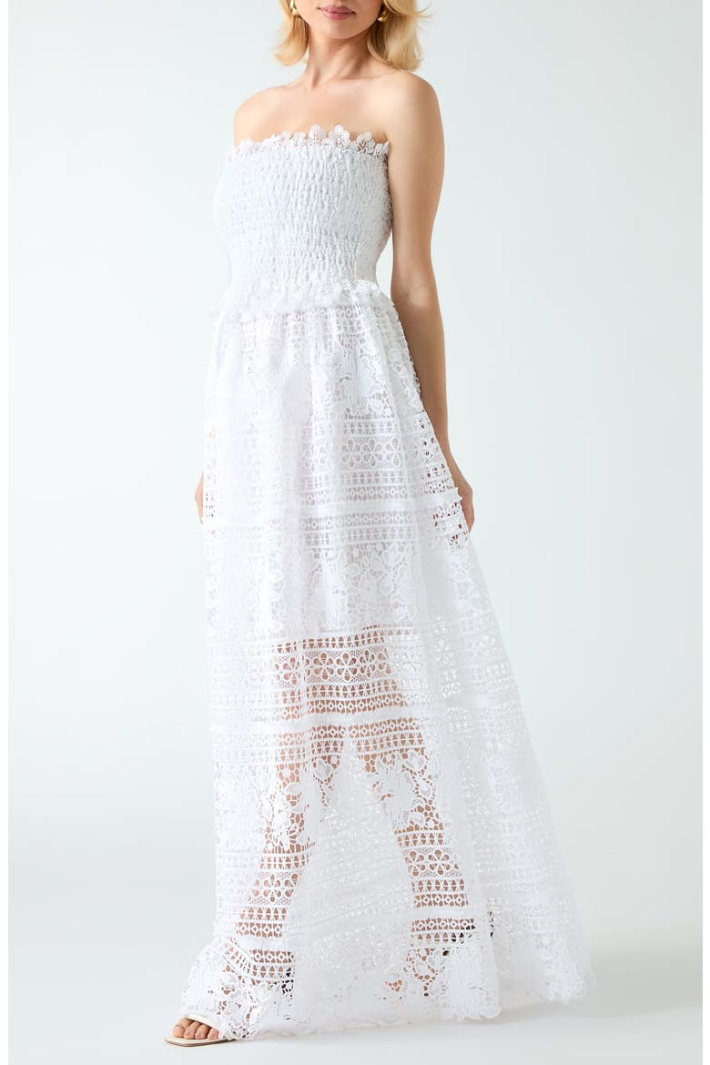 Malene Strapless Maxi Dress, Alternate, color, TWHT-WHITE