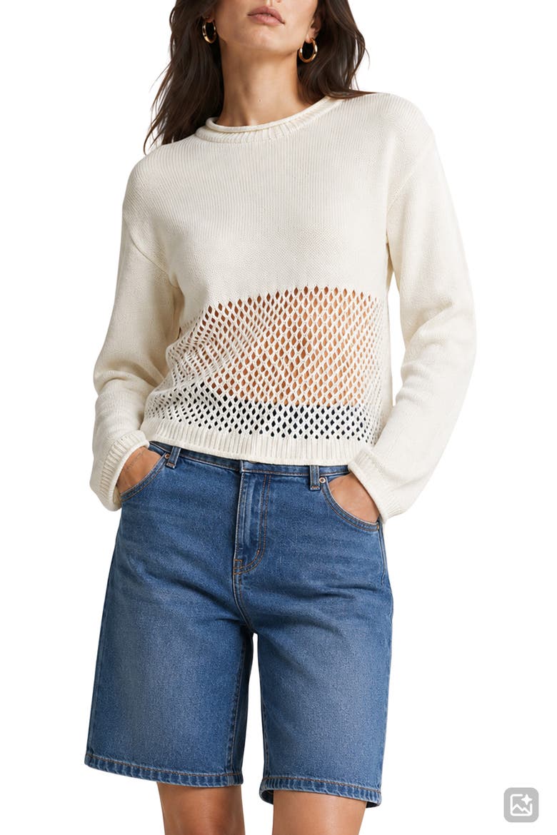 Apollo Open Knit Pullover, Main, color, GARDENIA