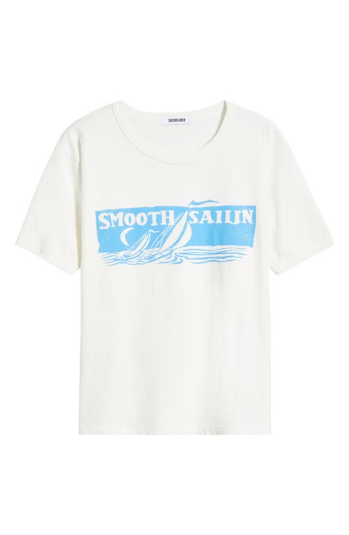 Daydreamer Smooth Sailin' Cotton Graphic T-shirt In White