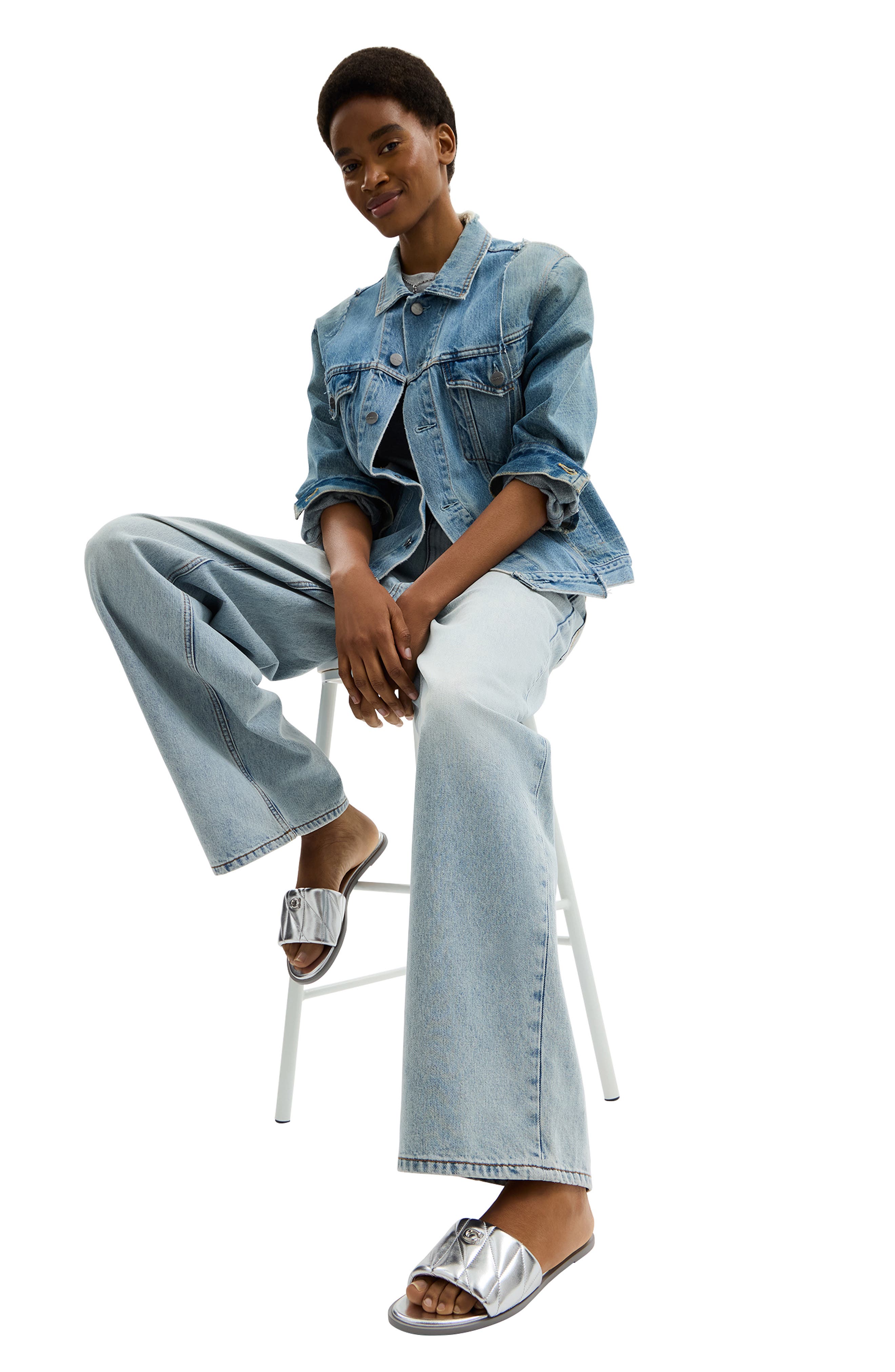 COACH Holly Slide Sandal, Alternate, color, Silver