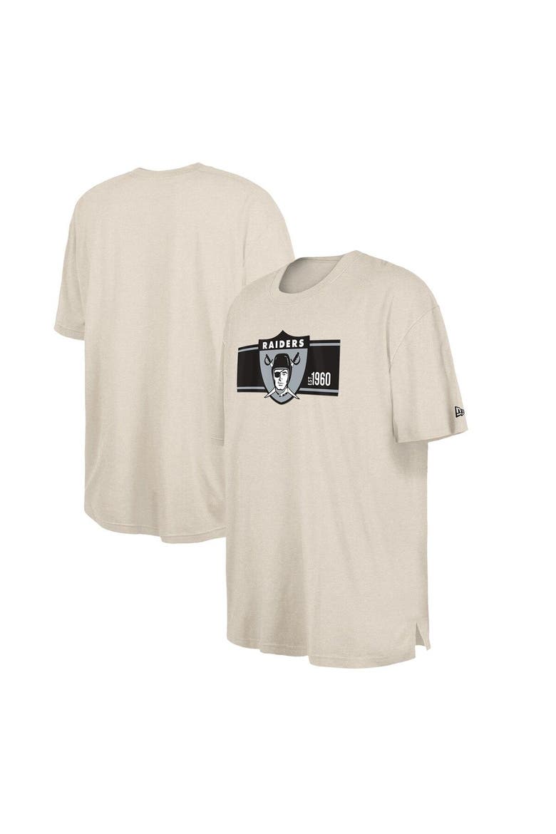 Men's New Era  Cream Oakland Raiders Third Down Big & Tall Historic T-Shirt, Alternate, color, Cream