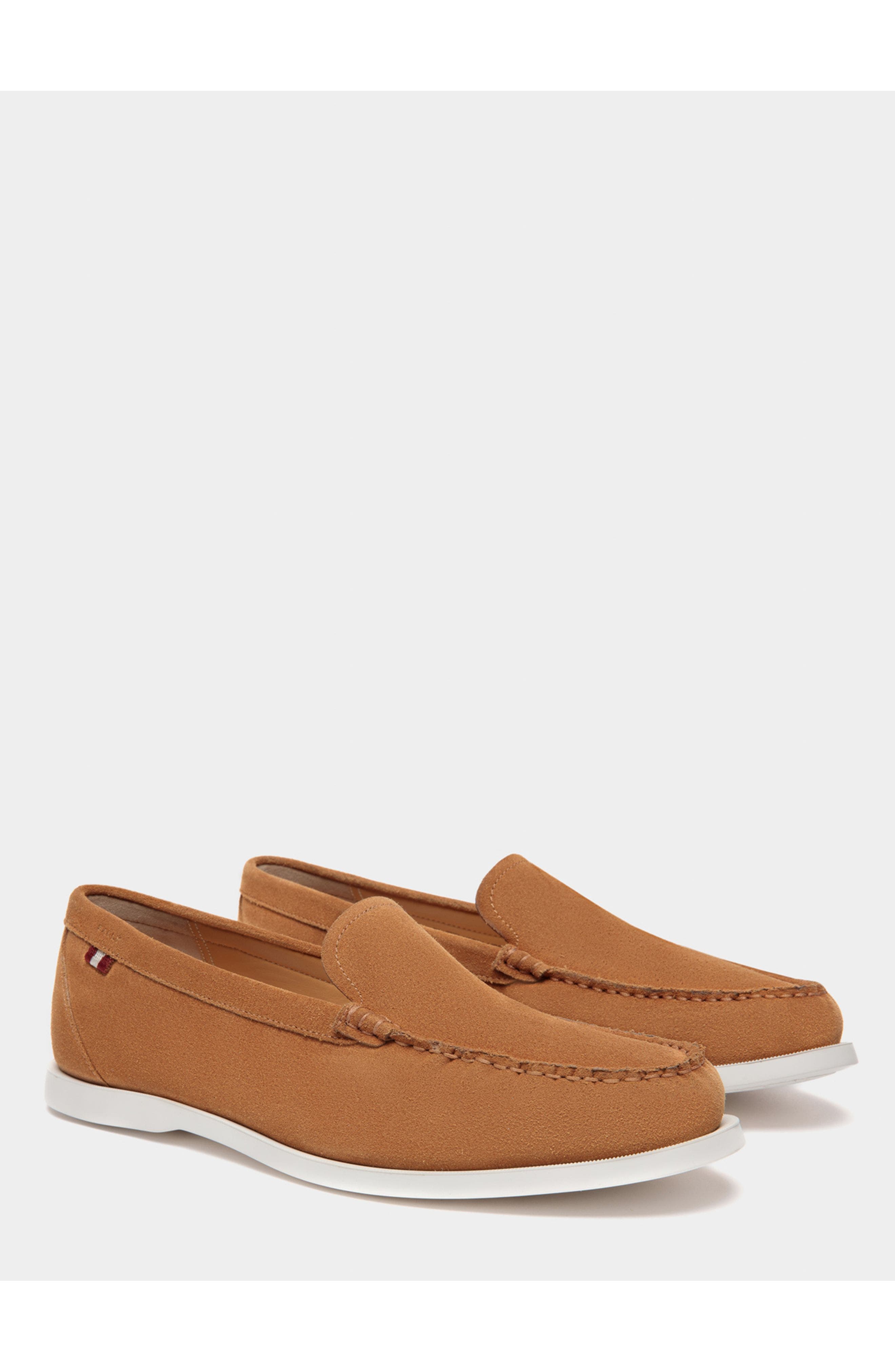 Bally Nelson Loafer in Suede, Alternate, color, Deserto 22