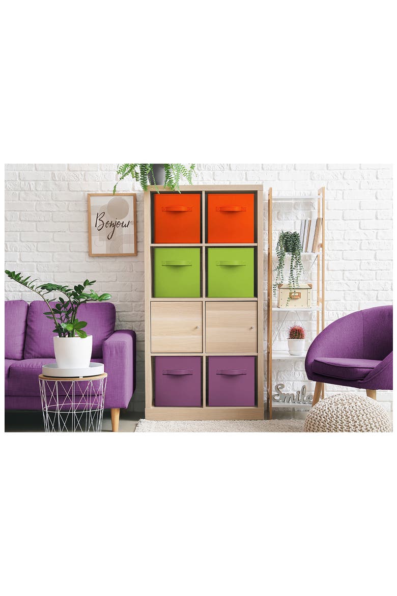 6-Pack Collapsible Storage Cube, Alternate, color, ORANGE/ GREEN/ PURPLE