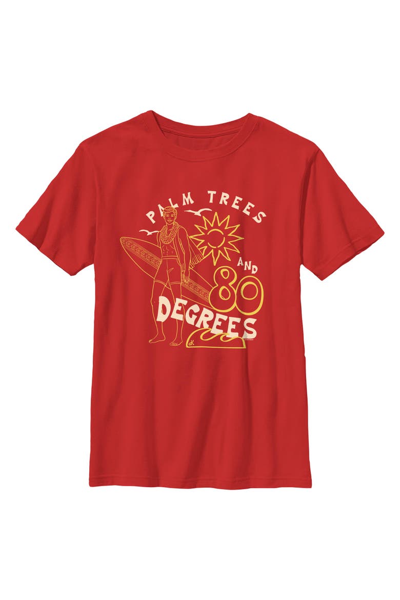 Boys' Ken Surf and Palm Trees T-Shirt, Main, color, Red