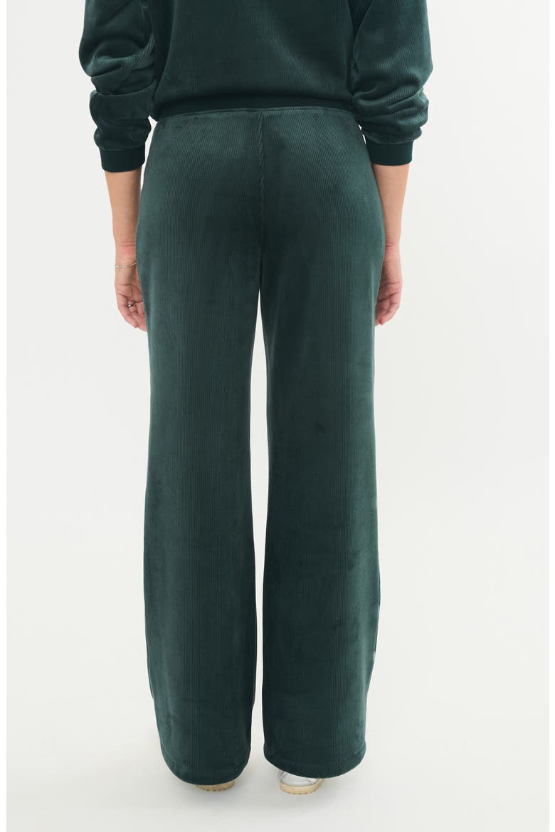 Cord Velour Flare Pants, Alternate, color, GREEN