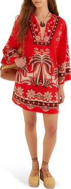 FARM Rio Ainika Garden Front Ties Minidress