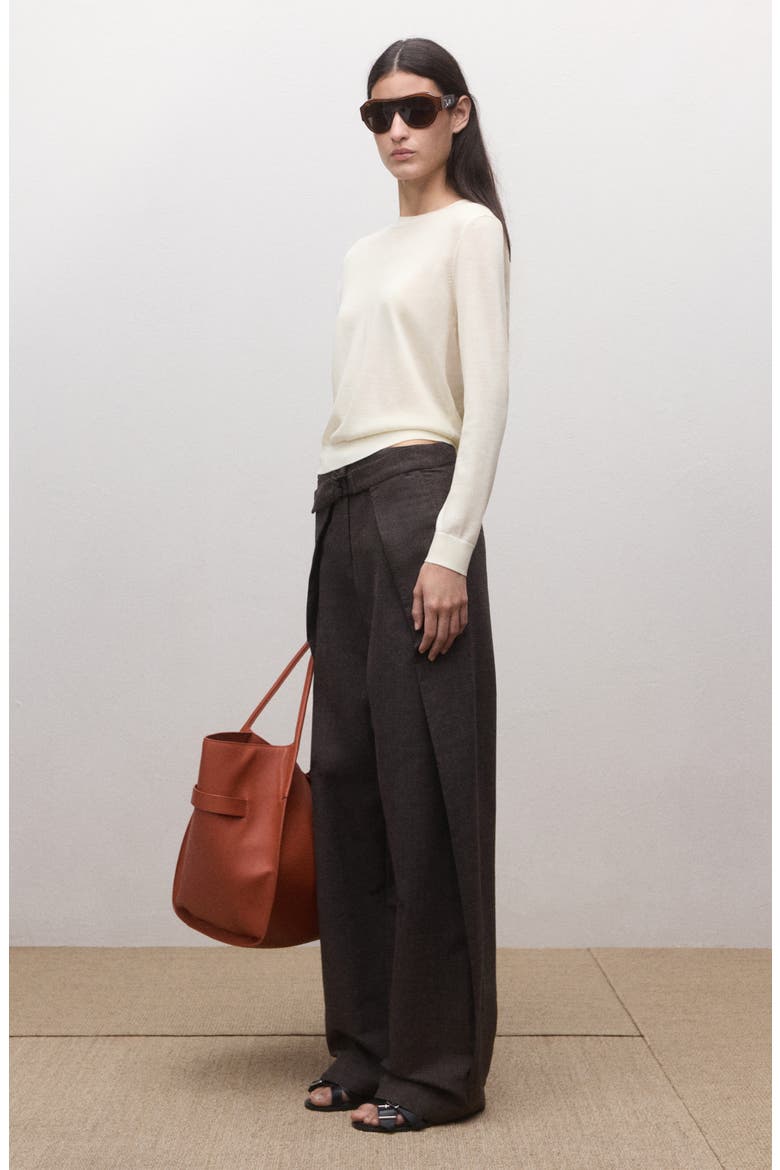 Crewneck Wool Sweater, Alternate, color, ECRU