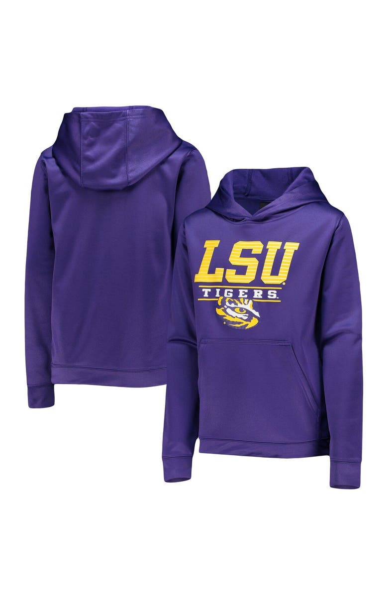 Outerstuff Youth Purple LSU Tigers Fast Pullover Hoodie, Main, color, 