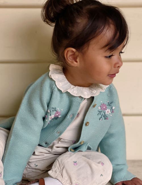 Purebaby Ruffle Pointelle Bodysuit In Gray