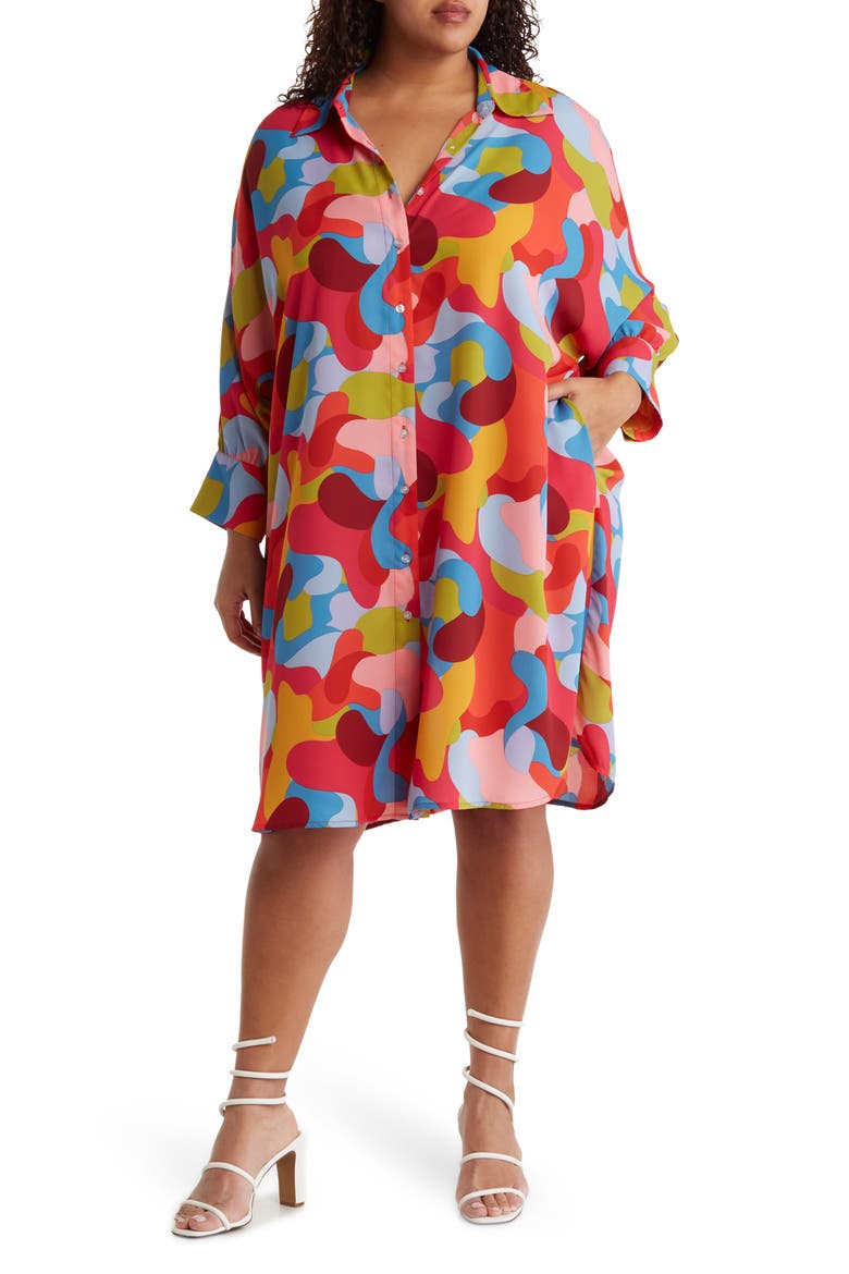 Brooklyn III Long Sleeve Shirtdress, Main, color, CIRCUS