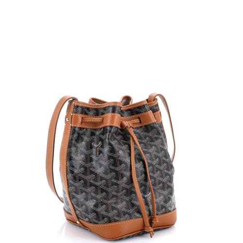 Pre-owned Goyard  Goyard Petit Flot Bucket Bag Coated Canvas Pm In Brown