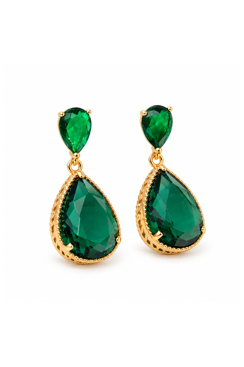 Emerald Green Drop Earrings, Alternate, color, Emerald Green