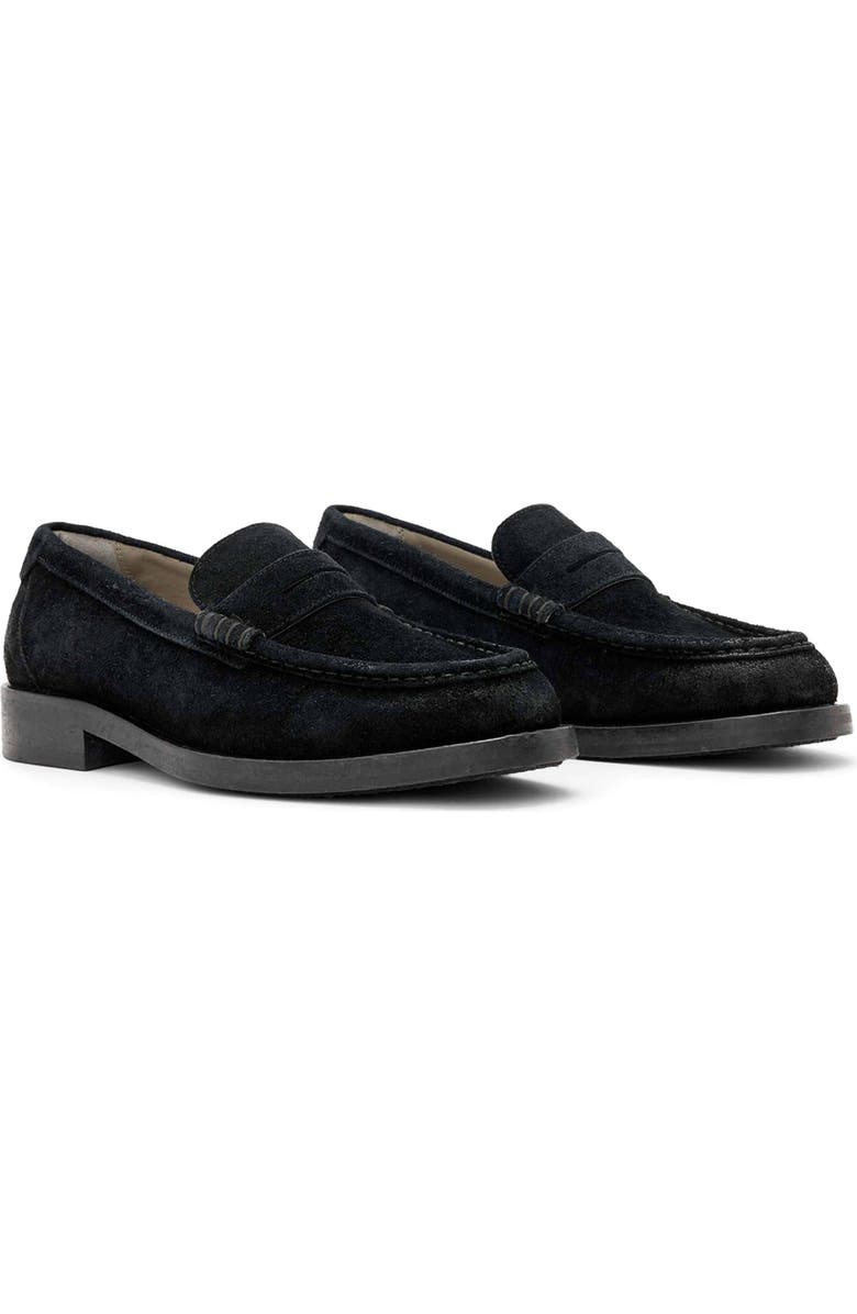 AllSaints Bloom Penny Loafer, Main, color, Black