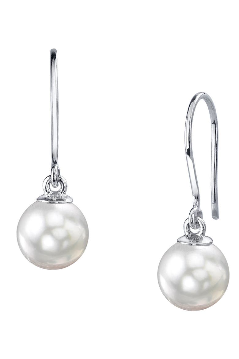 White South Sea Pearl Linda Dangling Earrings, Main, color, White Gold
